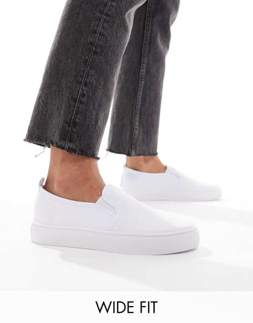 Asos white slip on shoes on sale