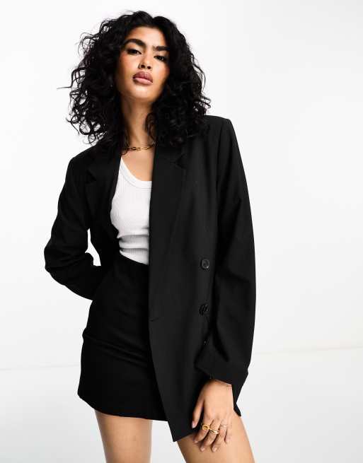 ASOS DESIGN double breasted tux suit blazer in black