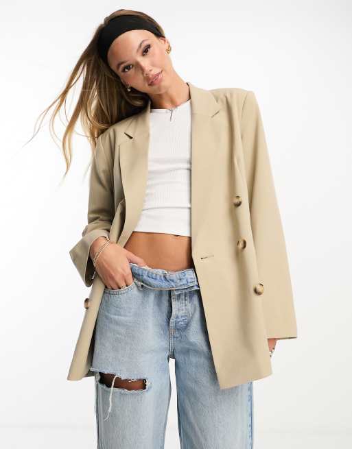 ASOS DESIGN double breasted blazer in camel | ASOS