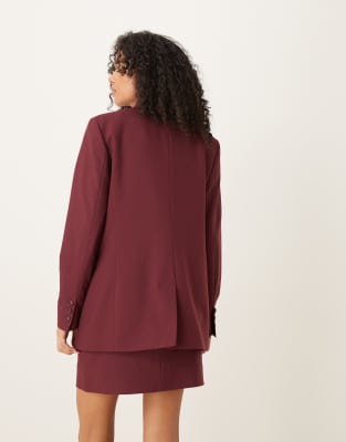 Asos Design Double Breasted Blazer In Red