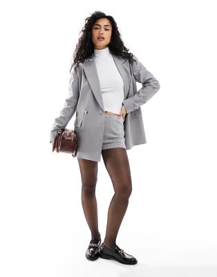 ASOS DESIGN double breasted blazer in gray