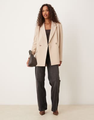 Asos Design Double Breasted Blazer In Multi