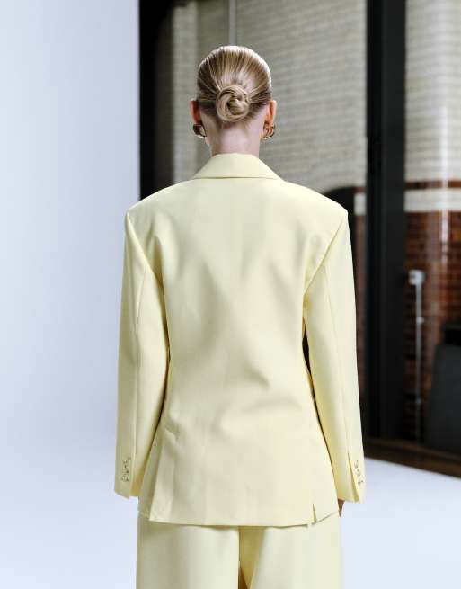 ASOS DESIGN double breasted blazer in yellow, 4 of 4