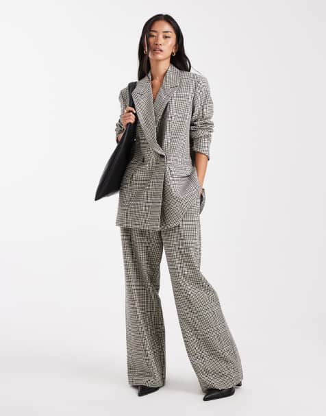 ASOS DESIGN double breasted blazer suit in micro check - view 1