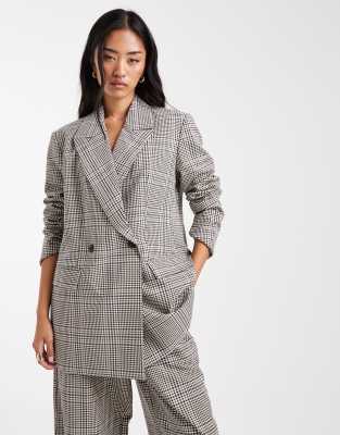 Asos Design Double Breasted Blazer Suit In Multi