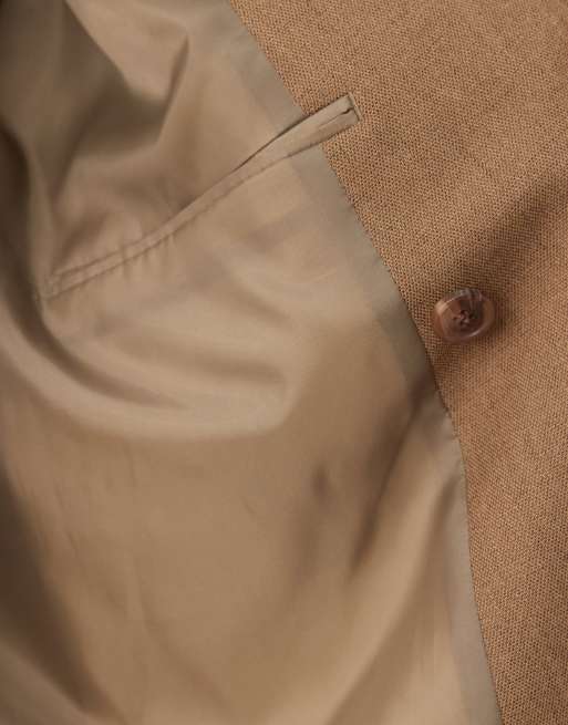 ASOS DESIGN double breasted boxy suit jacket in brown