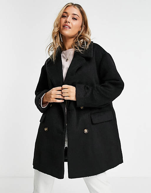 Coats & Jackets double breasted coat in black 