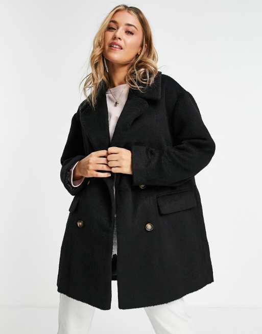 Double Breasted Women's Coat, Women's Black Coats