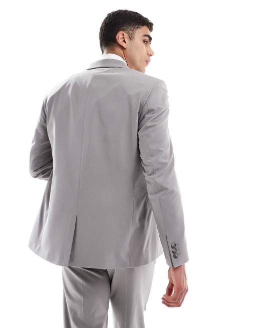ASOS DESIGN - Double breasted colbert met normale pasvorm in antracietgrijs, 4 van 5