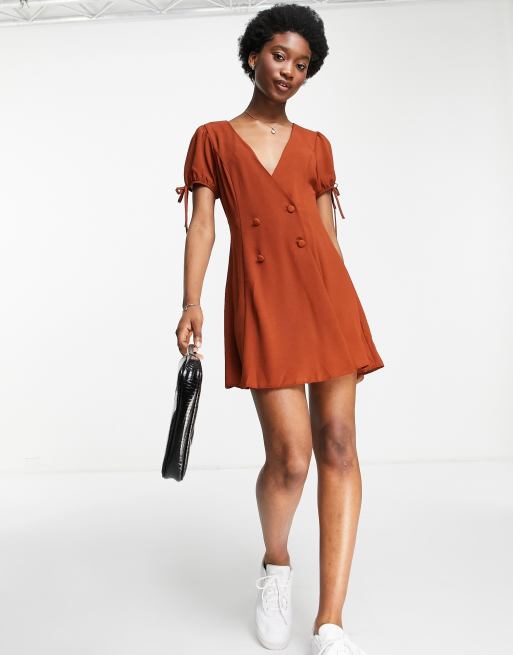Asos red tea dress clearance