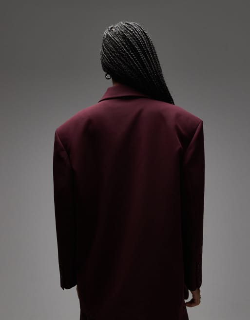 ASOS DESIGN - Double breasted oversized blazer in paars, 2 van 4