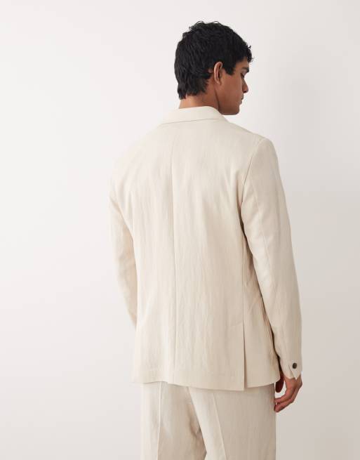 ASOS DESIGN - Double breasted regular-fit nette blazer in crème, 5 van 5
