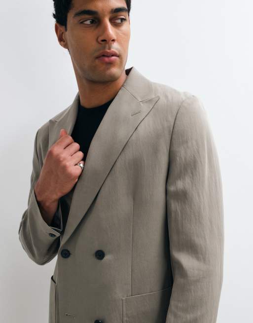 ASOS DESIGN double breasted regular suit blazer in dark green, 4 of 5