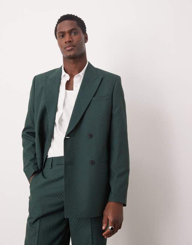 dark green dress jacket SUITSUPPLY Dark Green Tailored Fit Havana Dinner Jacket, Stretch Cotton Velvet, Size: 48S, Men's Jackets