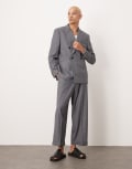 [ASOS DESIGN] ASOS DESIGN double breasted regular suit jacket in grey texture Chest 42 Regular GREY
