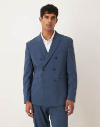 ASOS DESIGN double breasted regular suit jacket in navy