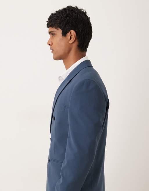 ASOS DESIGN double breasted regular suit jacket in navy, 4 of 5