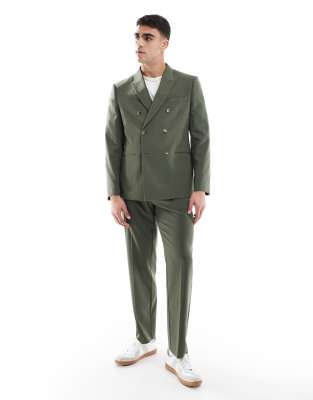 Dark Green 2 Piece Slim Fit Double Breasted Tuxedo
