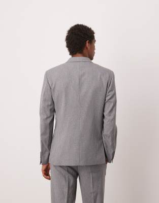 Asos Design Skinny Double Breasted Suit Jacket In Gray In Gray