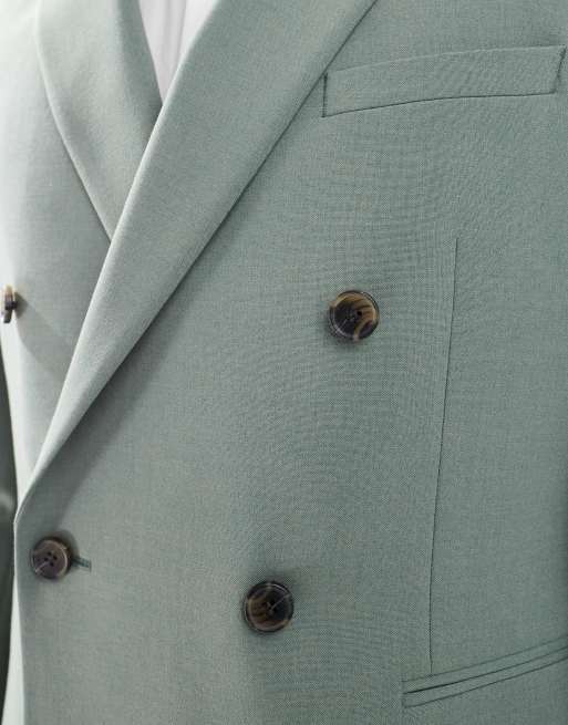 ASOS DESIGN double breasted slim suit jacket in green
