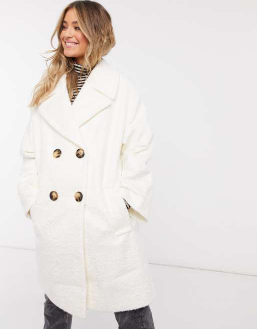 Cream double breasted coat hotsell