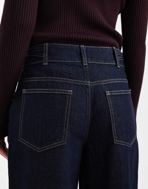 ASOS DESIGN double cinch side wide leg jeans in indigo, 5 of 5