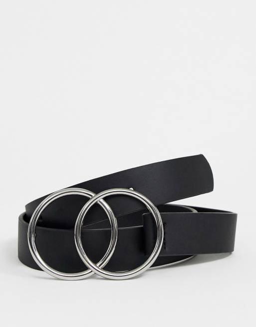 Double ring sale belt silver