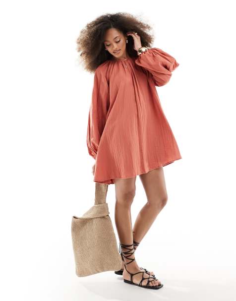 Long sleeve outlet dress in summer