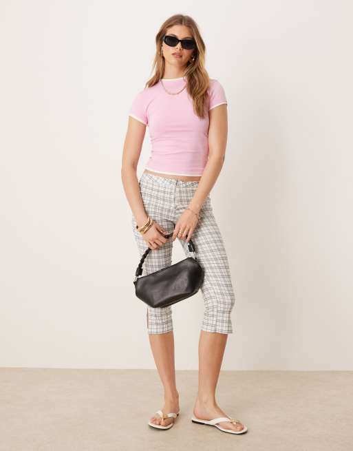 ASOS DESIGN double layer baby tee in pink with contrast trims, 2 of 4