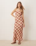 [ASOS DESIGN] ASOS DESIGN double layer bandeau midi dress in print-Multi 6 PRINT