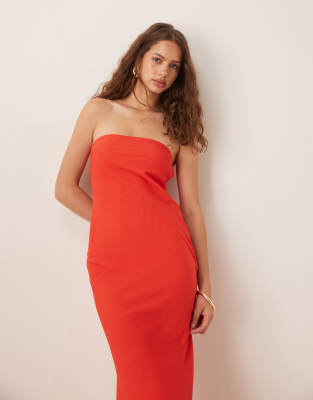 Asos Design Double Layer Bandeau Midi Dress