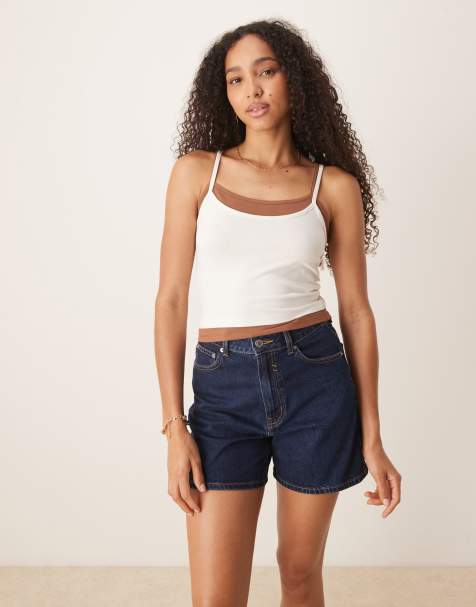 ASOS DESIGN double layer cami in cream and chocolate - view 1