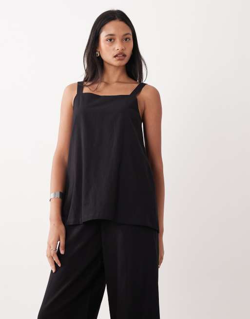 ASOS DESIGN double layer cami jumpsuit in black, 2 of 4