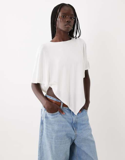 ASOS DESIGN double layer cape top in ecru, 3 of 4