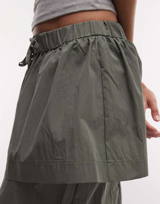 ASOS DESIGN double layer cargo pencil skirt in khaki green, 4 of 5