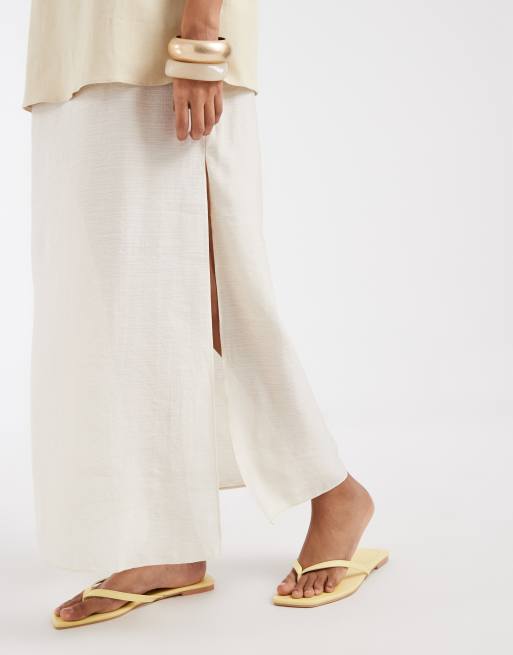 ASOS DESIGN double layer column midi dress in white, 3 of 4