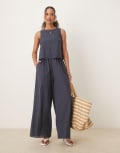 [ASOS DESIGN] ASOS DESIGN double layer jumpsuit with open back in navy 12 NAVY