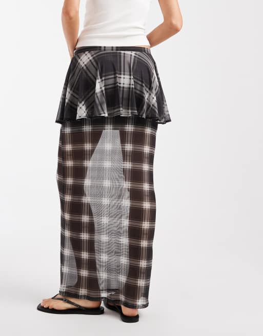 ASOS DESIGN double layer maxi skirt in mesh polka dot print, 5 of 5