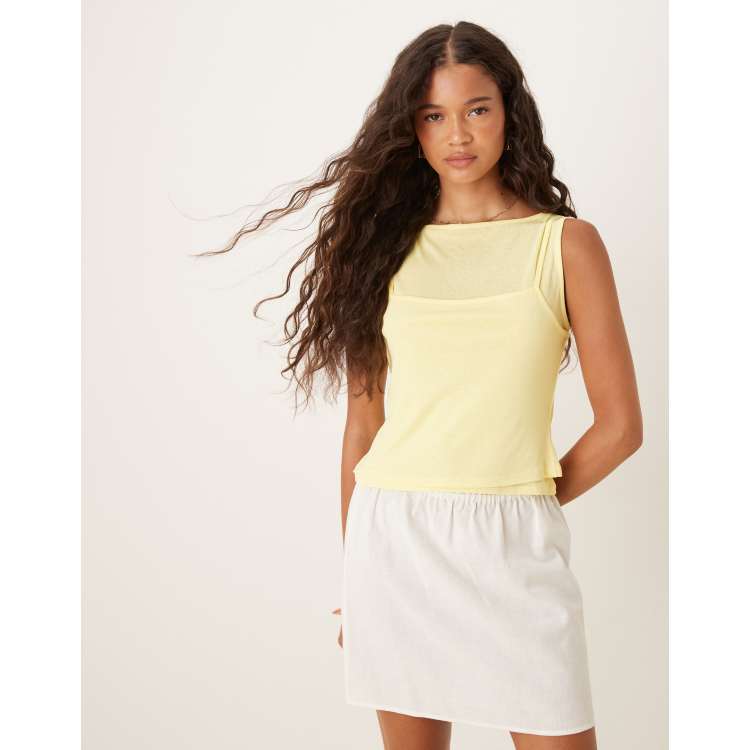 [YEEL] DOUBLE-LAYERED TANK TOP /追跡付 DOUBLE LAYERED TANK TOP - White | ZARA United States