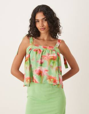 Asos Design Double Layer Mini Dress In Green