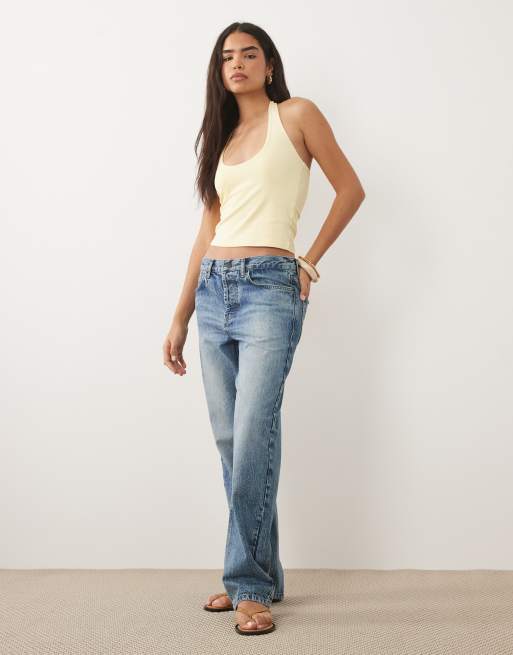 ASOS DESIGN double layer minimal halter neck top in buttermilk, 3 of 4