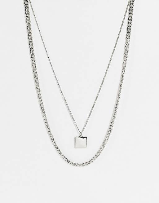 Silver deals necklace asos