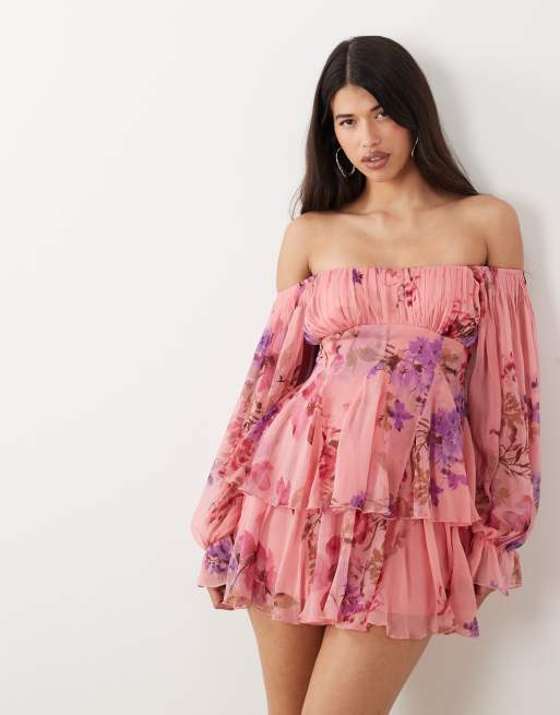 womens empire waist dresses Blossom Couture Floral Mini Dress