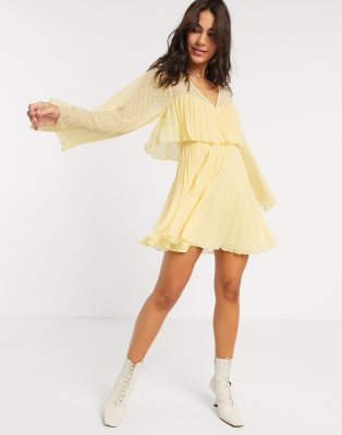 lemon yellow mini dress