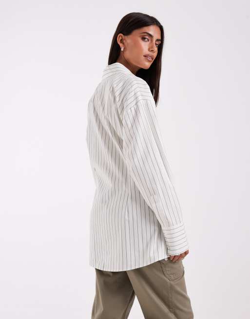 ASOS DESIGN double layer shirt detail in pinstripe, 4 of 4
