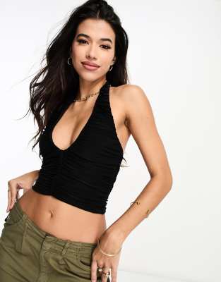 CTO1820800 - Black Halter Top