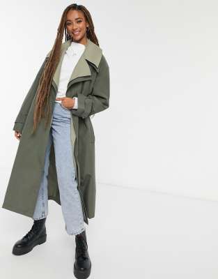 green asos coat