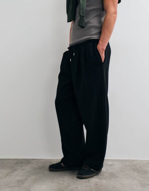 ASOS DESIGN double pleat barrell jogger in black, 3 of 5