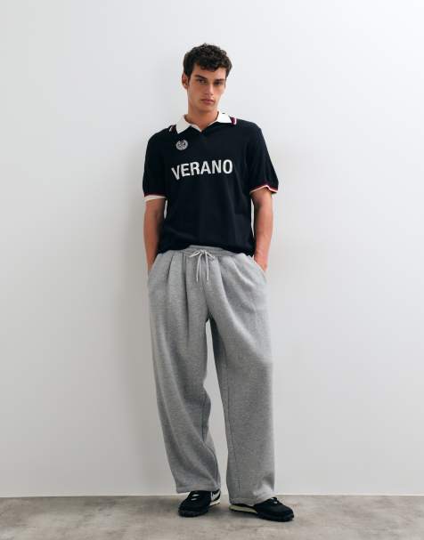 ASOS DESIGN double pleat barrell jogger in grey marl - view 1