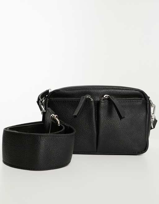 ASOS Design Leather Cross-body Camera Bag in Black